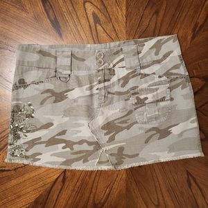 NWT BeBop Camouflage Frayed Hem Mini Skirt